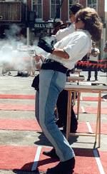Jean Bussinger at the Fastest Gun Alive competition