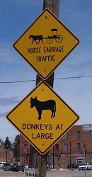 Traffic sign in Cripple Creek